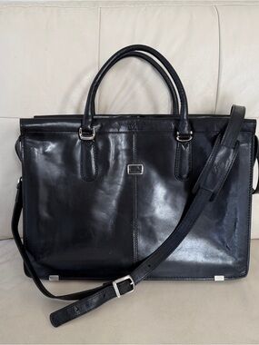 Luxury Italian Leather Briefcase, Messenger Bag, Like New, Premium Quality,Unise